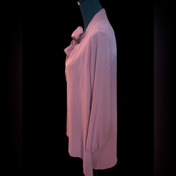 GULINS PINK TUNIC BLOUSE / MINI DRESS FORMAL HIGH LOW TIE SASH BOW DRESSY SZ M - Picture 3 of 9